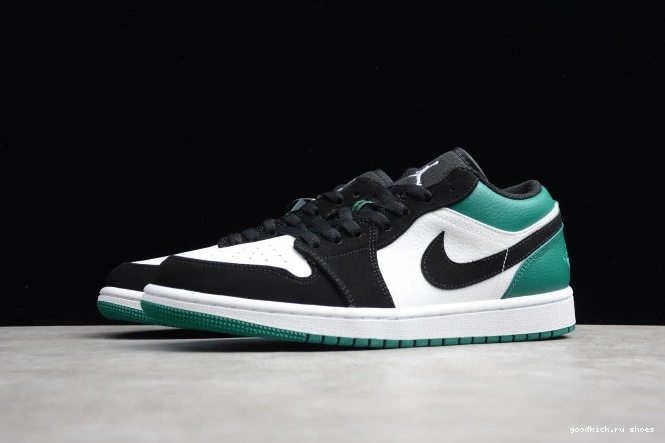 Low Air Jordan Black White 1 553558-113 Mystic Green 0717